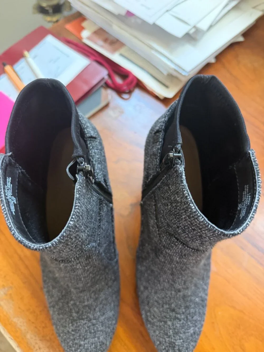 Kelly & Katie Gavilea Black Tweed Ankle Boots Silver Buckle Size 9M